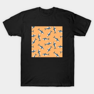 Sharks on Cantaloupe Orange T-Shirt